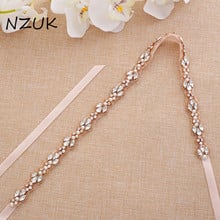 NZUK Diamond Wedding Belts Rose Gold Crystal Bridal Belt Rhinestones Flower Bridal Sash For Wedding Accessories Belt  2024 - buy cheap