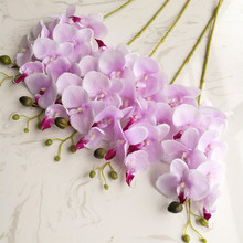 Искусственные мини орхидеи-бабочки с одним стволом, фаленопсис, 6 видов цветов для свадьбы 2024 - купить недорого