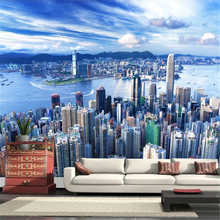 beibehang Manhattan 3d papel de paede,Architectural panorama of modern city living room TV backdrop bedroom 3d mural wallpaper 2024 - buy cheap