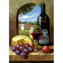 Алмазная вышивка красного вина 3D diy Алмазная картина крестиком горный хрусталь полностью квадратная Алмазная мозаика виноград и чашка домашний декор 2024 - купить недорого
