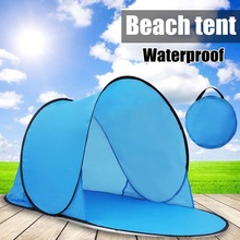 Tenda de acampamento portátil uv, barraca para praia, camping, tapete de praia aberto, dobrável automático para 1-2 pessoas ao ar livre 2024 - compre barato