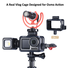 Ulanzi OA-7 Vlog чехол для Dji Osmo Action с двойным холодным башмаком для Vlog микрофон фотографическое освещение Vlog чехол добавить подарок 2024 - купить недорого