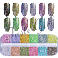 Mixed 12 Pearl Light Color Mermaid Dust Nail Sequins Glitter Thin Flakes Decorations Sets for Nail Art Powder CT028 2024 - buy cheap