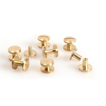 10pcs Solid Brass Belt Bag Screw Rivet Knob Round Button Belt/strap Rivets Leather Chicago Screw In Button Studs 2024 - buy cheap