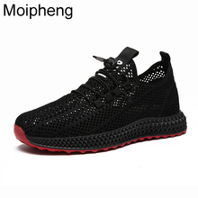 Moipheng 2021 Spring Women Casual Shoes Summer New Hollow Mesh Flats Shoes Woman Sneakers Breathable Soft Lace-up Lover Shoes 2024 - buy cheap