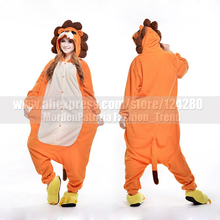 Adulto feminino leão onesies halloween festa de natal trajes cosplay masculino polar velo pijamas dos desenhos animados animal cosplay pijamas 2024 - compre barato