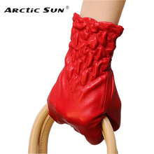 Women Genuine Leather Gloves Winter Thermal Elastic Wrist Fashion Sheepskin Glove For Driving Time-limited L054NC 2024 - buy cheap