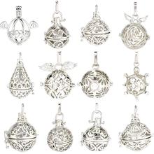 5pcs Hollow Cage Filigree Wings Ball Box Diffuser Cage Locket Pendants For DIY Perfume Essential Oil Jewelry Findings 2024 - buy cheap