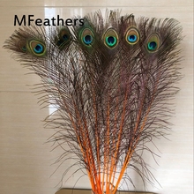 1000PCS Natural orange Peacock Feather 70-80cm Clothing Decoration Plumage Fashion Crafts Beautiful Decorative carnival weddings 2024 - buy cheap