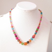 Mixed color simulated tourmaline stone 6-14mm round beads new diy necklace 18"B627 2024 - buy cheap