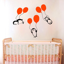 Pegatina de vinilo con globos de pingüinos para guardería, pegatina de pared de habitación para bebé y niña, diseño artístico, Mural de pared del dormitorio, W-44, 3 piezas 2024 - compra barato