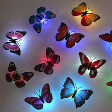 1pcs Butterfly LED Night Light With Suction Pad WallLight Changing RGB Lamp Romantic Home Room Party Desk Decor Drop Shipping 2024 - buy cheap
