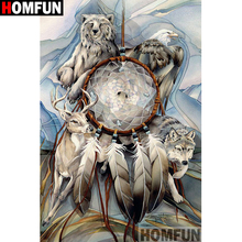 HOMFUN-pintura de diamante redondo/cuadrado completa, cuadro artesanal 5D, punto de cruz bordado de "colección de animales", decoración del hogar 5D A08858 2024 - compra barato