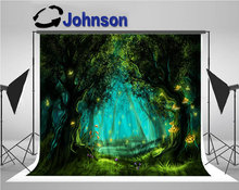 Фэнтезийный фон с изображением сказочного леса дождя огней ночи высокого качества с компьютерной печатью детский фон 2024 - купить недорого