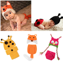 HOT!Newborn Photo Props Crochet Costume Knitted Baby Hat Sets Newborn Baby Animal Photography Props Accessories 2024 - buy cheap