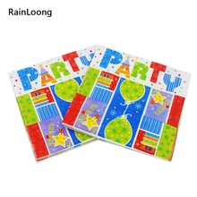 [RainLoong] Birthday Dinner Napkins Application and Printed Feature Paper Serviettes  33cm*33cm 1 pack (20pcs/pack) 2024 - buy cheap