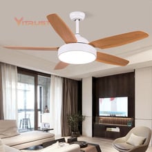 Ventilador de techo con iluminación y Control remoto, lámpara de araña con 5 aspas de ABS para dormitorio, sala de estar, cocina, restaurante, 52 pulgadas 2024 - compra barato