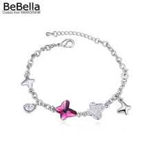 BeBella trendy crystal butterfly charm chain bracelet with crystals from Swarovski original fashion jewelry for women girls 2024 - buy cheap