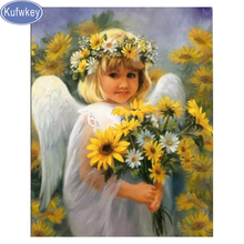 5D Diamond Embroidery Angel snunflower Cross Stitch DIY Diamond Painting flower Diamond Mosaic rhinestones art Home Decor gift 2024 - buy cheap