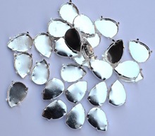 Teardrop Silver Color Claw Setting Closed Back For Droplet Pear Shape Fancy Stone 4 Holes 8x13,10x14,13x18,18x25,20x30,30x40mm 2024 - buy cheap