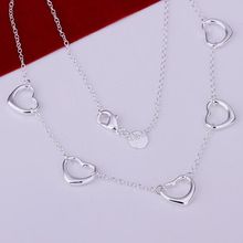 N121 Lucky Charm Silver Color Pendants For Women Jewelry Necklace Accessories Fashion Five Small Heart Necklace /dfaalwha 2024 - buy cheap