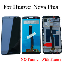 Huawei-tela de lcd nova plus, preta, branca, dourada, alta qualidade, touch screen, digitalizador, montagem, substituição com moldura 2024 - compre barato