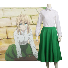 Disfraz de Anime de nuevo Violet Evergarden para mujer, camisa blanca de Anime japonés con falda verde, personalizada, Cosplay 2024 - compra barato