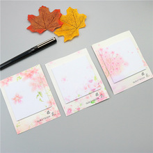 3pcs sakura kawaii memo pad  Cute Creative Paper Sticky Notes office memo massage sticker 2024 - buy cheap