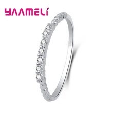 Simple Design Crystal Cubic Zirconia New Fashion Hot 925 Sterling Silver Finger Rings For Women Ladies Jewelry Present 2024 - buy cheap
