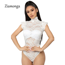 Ziamonga Women Lace Slim Casual Bodysuit Female 2019 Summer Black Red White Ruffles Sleeve Elegant Romper Ladies Sexy Bodysuits 2024 - buy cheap