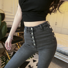 female washed denim skinny Button pencil pants Jeans Women black Jeans High Waist Jeans Woman High Elastic Sexy Stretch Jeans 2024 - buy cheap