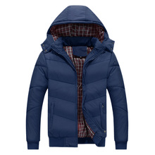 Parkas con capucha para hombre, abrigos masculinos con cremallera, informales, de algodón, sólido, cálido, básico, a la moda, 2021 2024 - compra barato