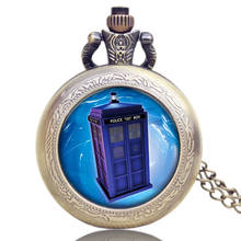 Bronze Fashion Hot Doctor Who Theme Police Box Quartz Pocket Watch Necklace Pendant Women Men Birthday Gift Reloj De Bolsillo 2024 - buy cheap