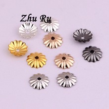 20pcs ZHU RU 6mm Bead cap Sunflower flower cover leaf leaves Connector Charm Pendant for DIY Jewelry Making embellishments 2024 - buy cheap