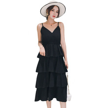 Vestido de praia elegante feminino, verão, boho, chique, rosa, preto, branco, gola v, sexy, para mulheres, robe longue, xq076, 2019 2024 - compre barato