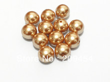 20mm 100pcs/lot Champagne-Gold Chunky Round Imitation Pearl Acrylic Loose Beads For Necklace Jewelry Making 2024 - buy cheap