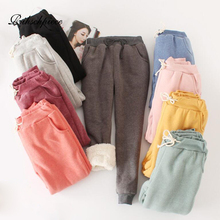 Rihschpiece Winter Velvet Warm Pants Women High Waist Harem Pant Thick Elastic Loose Fleece Sweatpants Trousers RZF1549 2024 - buy cheap