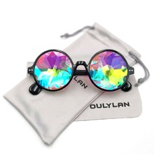 OULYLAN Round Kaleidoscope Glasses Men Rave Festival Women Brand Designer Retro Holographic Kaleidoscope Sunglasses E 2024 - buy cheap