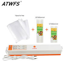 ATWFS Food Vacuum Sealer Packing Sealing Machine Including 15Pcs Bags and Vacuum Bag Packaging Rolls 20cmX500cm+12cmX500cm 2024 - buy cheap