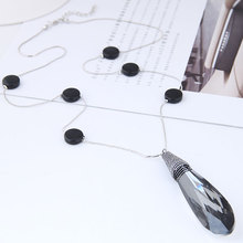 fashion Long Necklace Women Crystal Water Drop Necklaces Pendants Collier Femme Jewelry Statement Necklace Collares 2024 - buy cheap