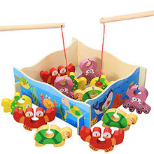 Деревянные Игрушки для маленьких детей, магнитная рыболовная игра, 3D пазл, игрушка-пазл, интересные Обучающие пазлы для детей, игрушка в подарок 2024 - купить недорого