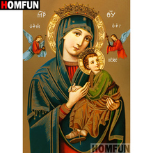 HOMFUN-pintura de diamante redondo/cuadrado completa, cuadro artesanal 5D, "figura religiosa", bordado de punto de cruz, decoración 3D para el hogar, regalo A11899 2024 - compra barato