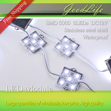 20 Uds 5050 5 módulo LED DC12V iluminación impermeable Tetragonal de hierro de los módulos led de color blanco 20 uds/lote 2024 - compra barato