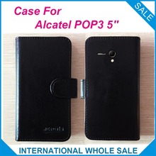 Factory price,6 Colors High Quality Flip Leather Exclusive Cover For Alcatel POP3 5'' 3G 5015D 5015X tracking number 2024 - buy cheap