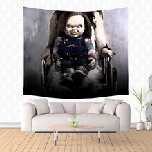 Tapeçaria de parede com estampa chucky, tapeçaria multifuncional personalizada, tapete de yoga, cobertor, lençol, decoração de casa 2024 - compre barato