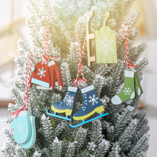 5 unids/set decoraciones para árboles de Navidad colgante de madera colgante 2020 Año Nuevo decoración para el hogar adornos de Navidad Noel manualidades DIY 2024 - compra barato