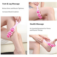 Mini rodillo masajeador para mujer, 3 rodillos de bolas, cuidado de la salud, adelgazante, pierna, cuello de pie, spa, cinturón de masaje 2024 - compra barato