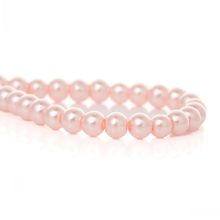 Vidro imitação de pérolas Beads Redonda Rosa Sobre 4 DoreenBeads mm(1/8 ") de Diâmetro, 81cm(31 7/8"),5 Vertentes (aprox 217PCs/Strand) a partir de yiwu 2024 - compre barato