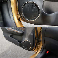JY SUS304 de Aço Inoxidável Porta Interior Speaker Guarnição Car Styling Acessórios Capa Para Nota Nissan Versa Hatchback 2017 EM 2024 - compre barato