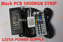Flexible  Black PCB version  Waterproof 5050 RGB LED Strip 5M 300 Led SMD 44 Keys IR Remote Controller 12V 5A Power Adapter 2024 - buy cheap